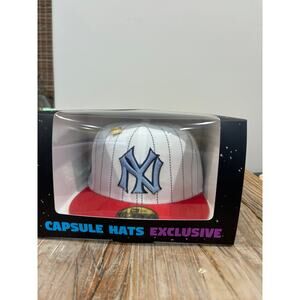 Capsule Gold Pin New York Yankees Pinstripe 1936 World Series Fitted Hat NIB
